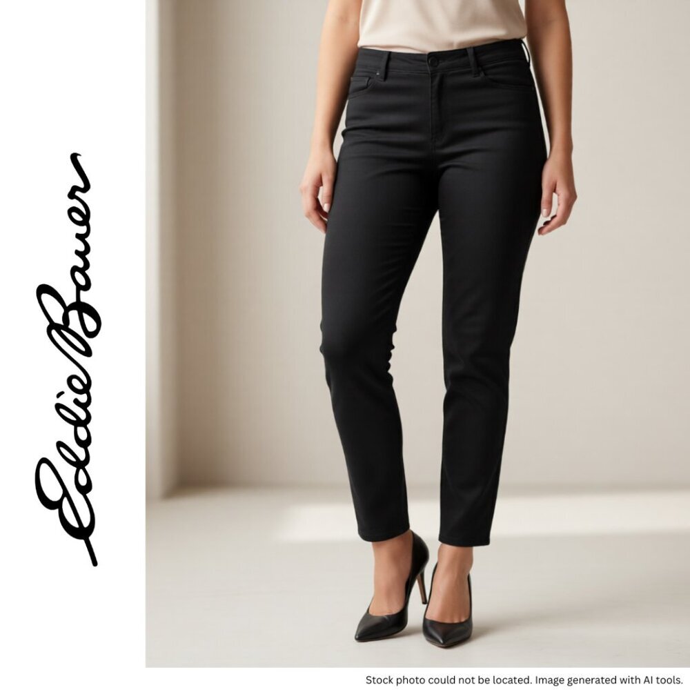 Eddie Bauer Travex Women’s 8 Petite Black Bootcut Dress Pants Travel